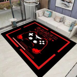 gamer gaming video game controller art modern area rugs non-slip carpets floor mat throw rugs doormats room decor for living room bedroom playing room rug 60x39in
