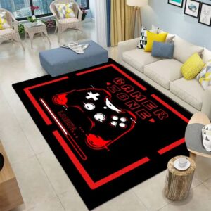 Gamer Gaming Video Game Controller Art Modern Area Rugs Non-Slip Carpets Floor Mat Throw Rugs Doormats Room Decor for Living Room Bedroom Playing Room Rug 60x39in