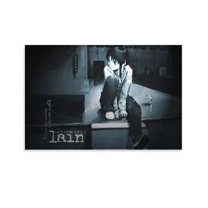 anime serial experiments lain canvas art poster and wall art picture print modern family bedroom decor posters gifts 12x18inch(30x45cm)