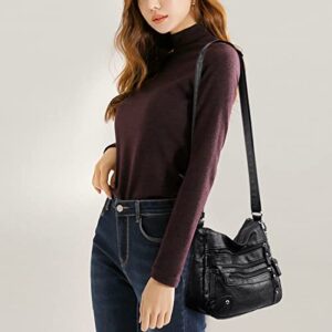 YIMINI 2023 Leather Crossbody Bags for Women Shoulder Bags Tote Bag Beach Bag Ladies Handbags Weekender Travel Gift Bags