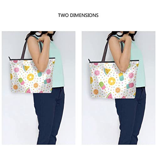 Sletend Tote Bag Fruit Ice Cream Handbags for Women Fashion Shoulder Bag for School Travel Work Shopping