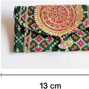 Indian Traditional Patola Clutch For Women Handbag Elegant Evening Wedding Party Purse For Women's BY PANACHE MERCHANT (Pack Of 4)