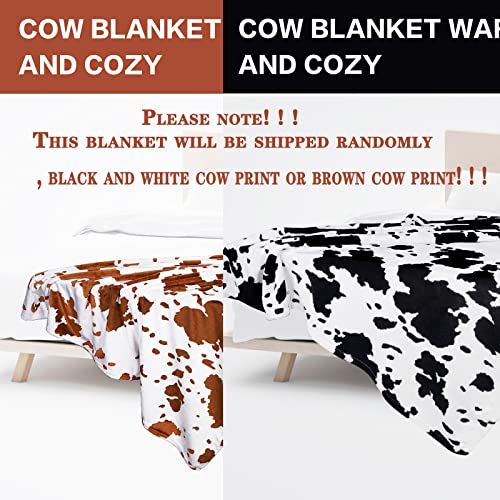 Fleece Cow Print Blanket Flannel Lightweight Insulated Bed Throw Soft Sofa Blanket Cow Print Blanket for Adults Adorable Plush Gift for Daughter Mom, Bedroom Decor 50"×60", Gift Cow Print Mask