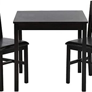 Dining Table Dining Kitchen Table Dining Set 3 Piece Table and Chair for 2 Person  Wooden  Table with  2  Chairs Dining Room Table Set,Dark Brown 