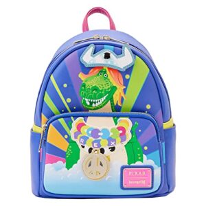 loungefly disney pixar toy story partysaurus rex womens double strap shoulder bag mini backpack purse