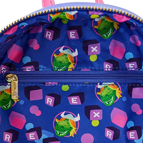 Loungefly Disney Pixar Toy Story Partysaurus Rex Womens Double Strap Shoulder Bag Mini Backpack Purse
