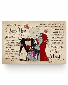 aoevc when i say love you more the most poster home coffee music wall decor for garage metal tin sign 8×12 inch colors may vary