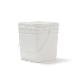3.5 gallon white square pail and lid combo