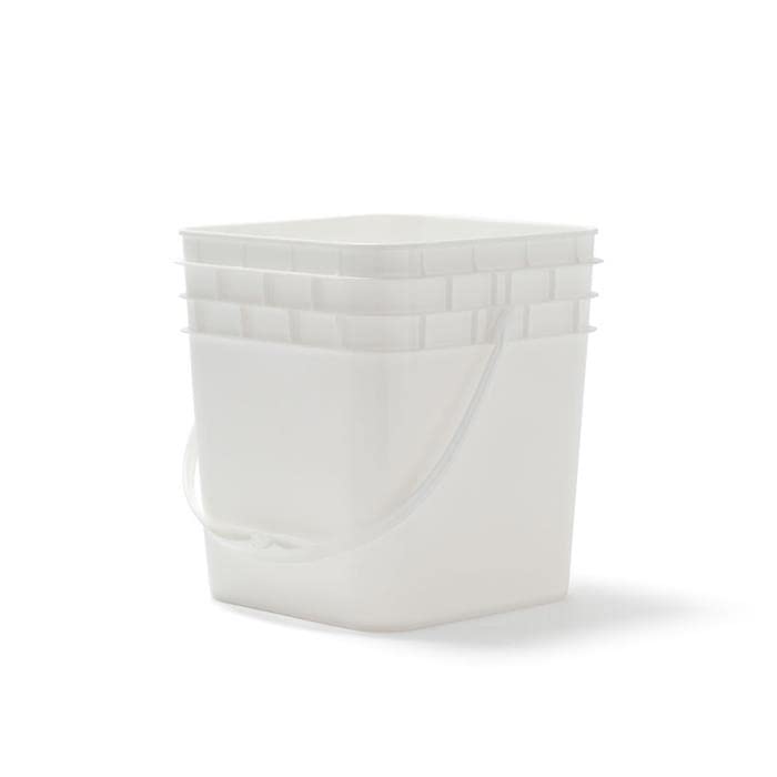 3.5 Gallon White Square Pail and Lid Combo