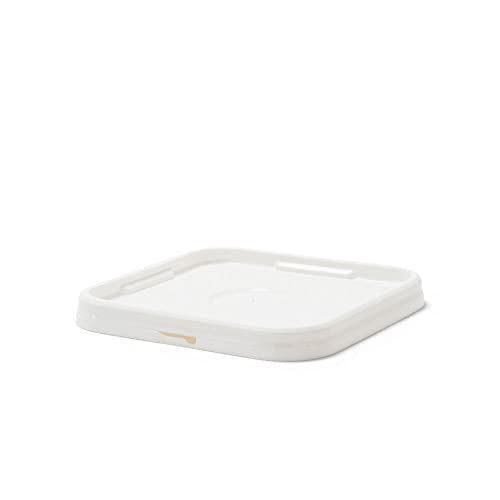 3.5 Gallon White Square Pail and Lid Combo