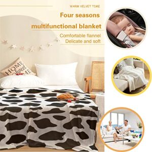 Cow Print Blanket 50"×60" Soft Throw Blanket for Couch Super Soft Thick Blanket Cozy Fluffy Blanket Black White Gifts for Women Mom Dad Friends Sister Teen Girls Grandpa Sofa