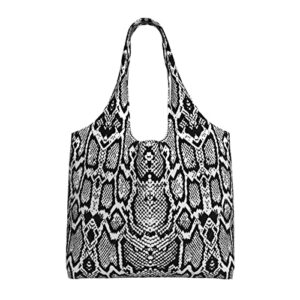 zimbro black white snake skin single shoulder commuter canvas bag women’s single shoulder bag fashion canvas handbag tote bag