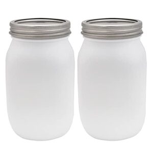 darware farmhouse white mason jars (set of 2); home decor and storage wide mouth decorative mason jars, white-painted