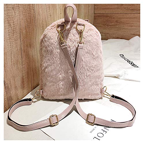 CHERSE Kawaii Fluffy Purse Backpack Plush Backpack Furry Bag Fuzzy Bag Girls Women Faux Fur Travel Daypacks Rabbit Design (Light Brown)