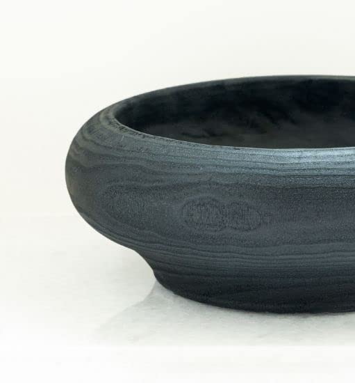 Kristin Decor Handmade Large Decorative Wooden Bowl for Farmhouse Kitchen Counter Decor or Coffee Table Decor, Black