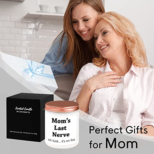 Gifts for Mom from Daughter Son, Best Mom Gifts, Funny Birthday Gifts for Mom Mother Women, Mothers Day Gifts, Thanksgiving Gifts, Christmas Gifts, Moms Last Nerve Scented Candle Gift