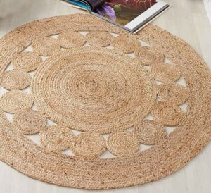 hand braided round jute rug area round rug custom size round rug indian handmade home decor round rug 2x2