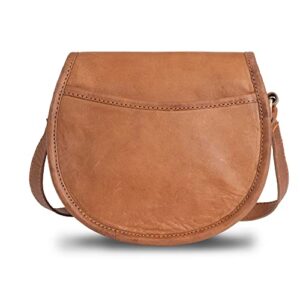 BERLINER BAGS Vintage Shoulder Bag Pavia, Small Leather Shoulder Bag, Handbag for Women - Brown