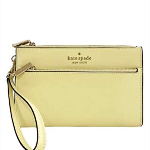 Kate Spade Medium Saffiano Leather Wristlet (Lemon Fond Yellow)