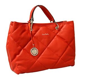 pierre cardin large red soft quilted shopper tote for womens