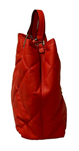 Pierre Cardin Large Red Soft Quilted Shopper Tote for womens