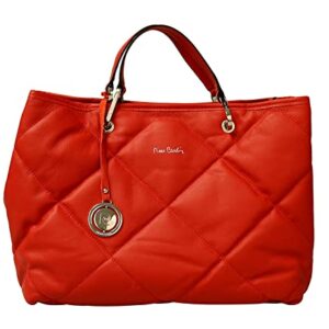 Pierre Cardin Large Red Soft Quilted Shopper Tote for womens