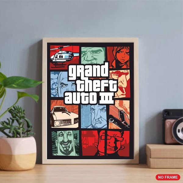 PurpleheARTs | GTA Poster Prints - Set of 5 UNFRAMED (8 inches x 10 inches) GTA Game Poster Prints - Grand Theft Auto Wall Art Decor,