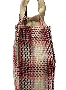 Pierre Cardin Large Pink Structured Tweed Canvas Shopper Tote for womens