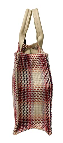 Pierre Cardin Large Pink Structured Tweed Canvas Shopper Tote for womens