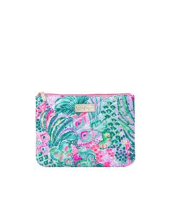 lilly pulitzer printed quilted pouch in multi banana split