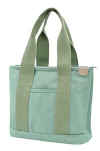 green canvas tote bag casual multi pockets handbags large capacity shopping shoulder bag with pocket bags work purses travel satchel
