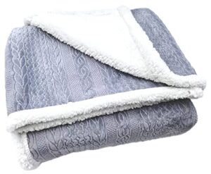 brilliant jjjj sherpa fleece throw blanket for couch – grey fuzzy warm soft blankets and throws for sofa, 39×60 inches