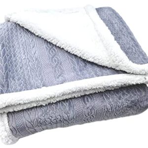 Brilliant JJJJ Sherpa Fleece Throw Blanket for Couch – Grey Fuzzy Warm Soft Blankets and Throws for Sofa, 39x60 Inches