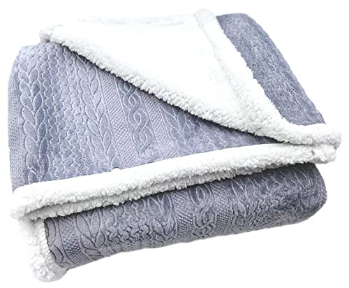 Brilliant JJJJ Sherpa Fleece Throw Blanket for Couch – Grey Fuzzy Warm Soft Blankets and Throws for Sofa, 39x60 Inches