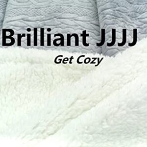 Brilliant JJJJ Sherpa Fleece Throw Blanket for Couch – Grey Fuzzy Warm Soft Blankets and Throws for Sofa, 39x60 Inches