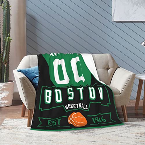 Custom Throw Blankets for Bed Personalized Basketball City Fans Gift Winter Summer Fleece Blanket Name and Number, 30"x40", 50"x60"