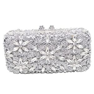 luxury women’s rhinestone clutch wedding party bag hollow out evening bags dinner diamond purse bridal handbags silver m