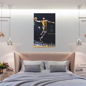 CALUU LeBron James Basketball superstar inspirational art wall holiday decoration poster (12x18inch,No Frame)