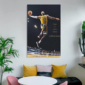 CALUU LeBron James Basketball superstar inspirational art wall holiday decoration poster (12x18inch,No Frame)