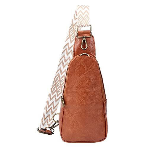 Women Chest Bag Sling Bag Leather Crossbody Bag Female Satchel Daypack Waist Shoulder Sling backpack for Travel Work school