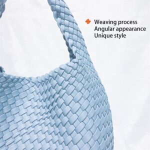 LMKIDS Fashion Hand Woven Bag Shopper Bag Travel Handbags and Purses Women Tote Bag Large Capacity Shoulder Bags (khaki)