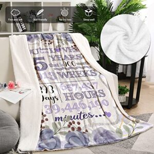 75th Birthday Gifts for Women, Gifts for 75 Year Old Womens Blanket, 75th Birthday Decorations Gifts Ideas for Her Wife Sister Mom Grandmother Friends, Cozy Soft Flannel Throw Blanket 50 X 60 in