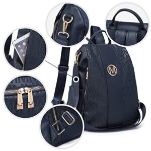 MKP Women Fashion Backpack Purse Jean Denim Handbag Anti-Theft Rucksack Travel School Shoulder Bag with Wristlet