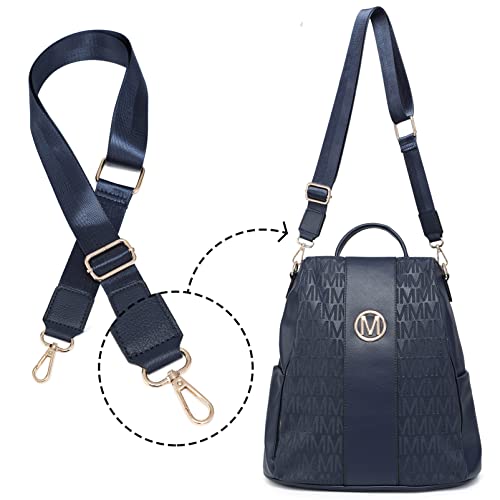 MKP Women Fashion Backpack Purse Jean Denim Handbag Anti-Theft Rucksack Travel School Shoulder Bag with Wristlet