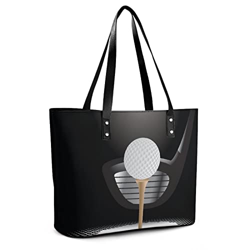 Womens Handbag Golf Ball Leather Tote Bag Top Handle Satchel Bags For Lady