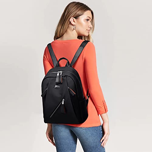 YIWULA Shoulder Backpack Bag Women's 2023 Fashion Popular Waterproof Cloth Backpack Cross Body Bag Men Top Handle Handbag (Black)