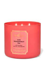 iced dragonfruit tea 3 wick candle 14.5 oz / 411 g [pink print]