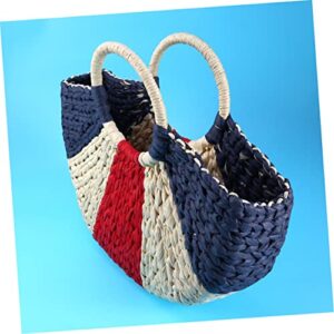 VALICLUD Handmade Travel Women's Tote Moon-shaped Summer Handbag Ladies Fashion Woven Bag Bags Beach Straw Shopping