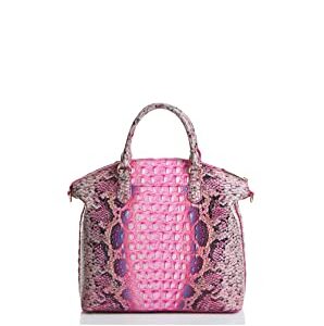 BRAHMIN Pink Cobra Ombre Melbourne Large Duxbury Satchel