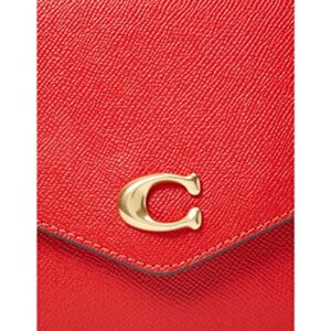 COACH Cross Grain Leather Wyn Wristlet Sport Red One Size